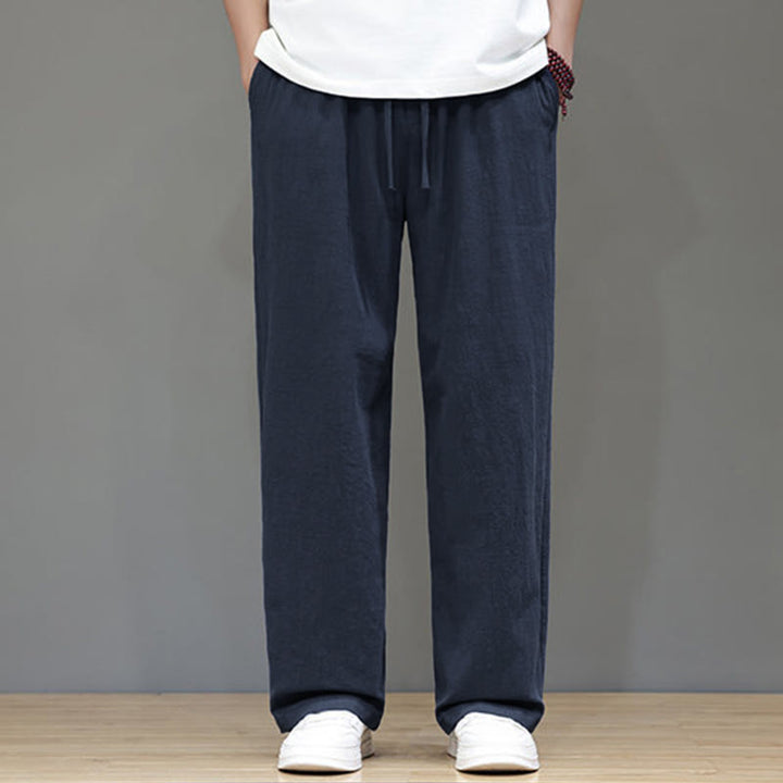 Buddha Stones Sommer-Herrenhose mit geradem Bein und Taschen - image 1