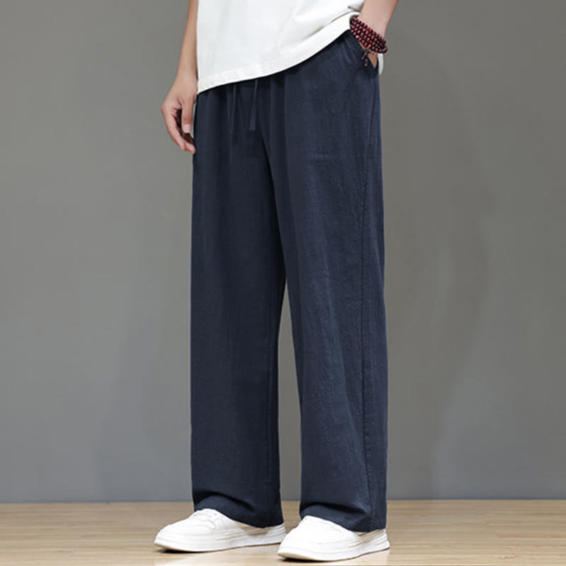 Buddha Stones Sommer-Herrenhose mit geradem Bein und Taschen - image 4