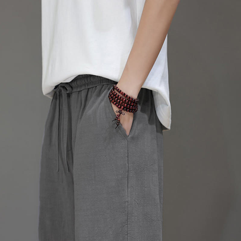 Buddha Stones Sommer-Herrenhose mit geradem Bein und Taschen - image 28