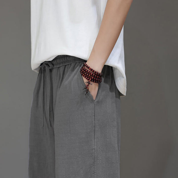 Buddha Stones Sommer-Herrenhose mit geradem Bein und Taschen - image 28