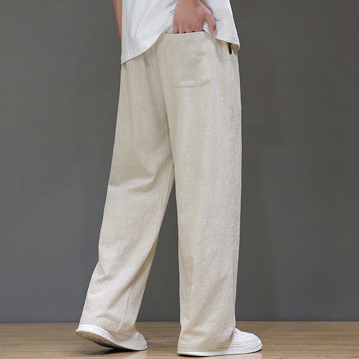 Buddha Stones Sommer-Herrenhose mit geradem Bein und Taschen - image 15