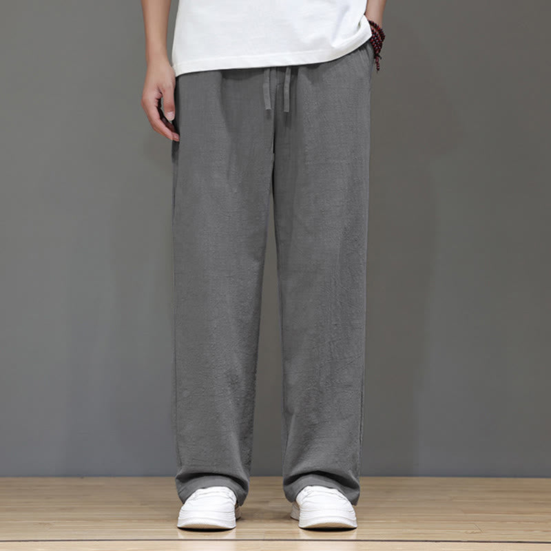 Buddha Stones Sommer-Herrenhose mit geradem Bein und Taschen - image 24