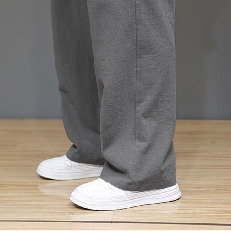 Buddha Stones Sommer-Herrenhose mit geradem Bein und Taschen - image 30