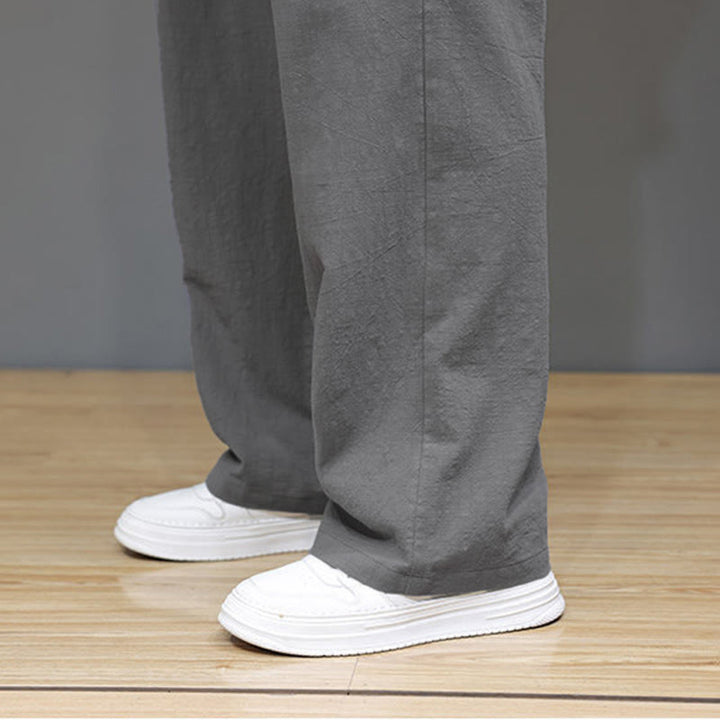 Buddha Stones Sommer-Herrenhose mit geradem Bein und Taschen - image 30