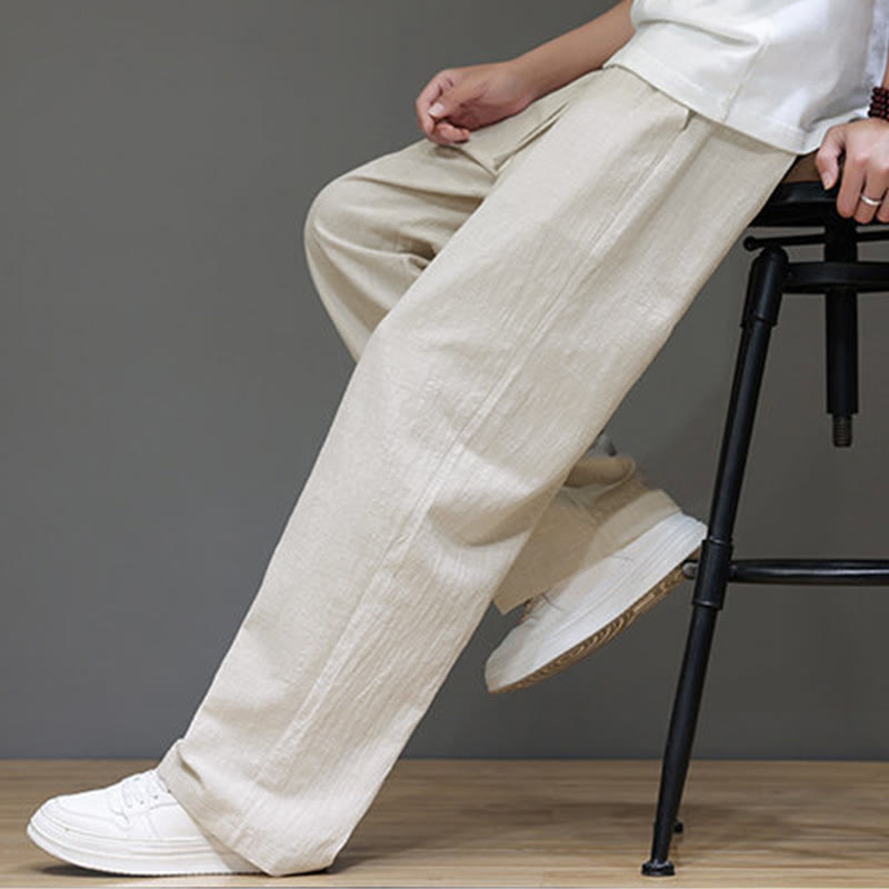 Buddha Stones Sommer-Herrenhose mit geradem Bein und Taschen - image 18
