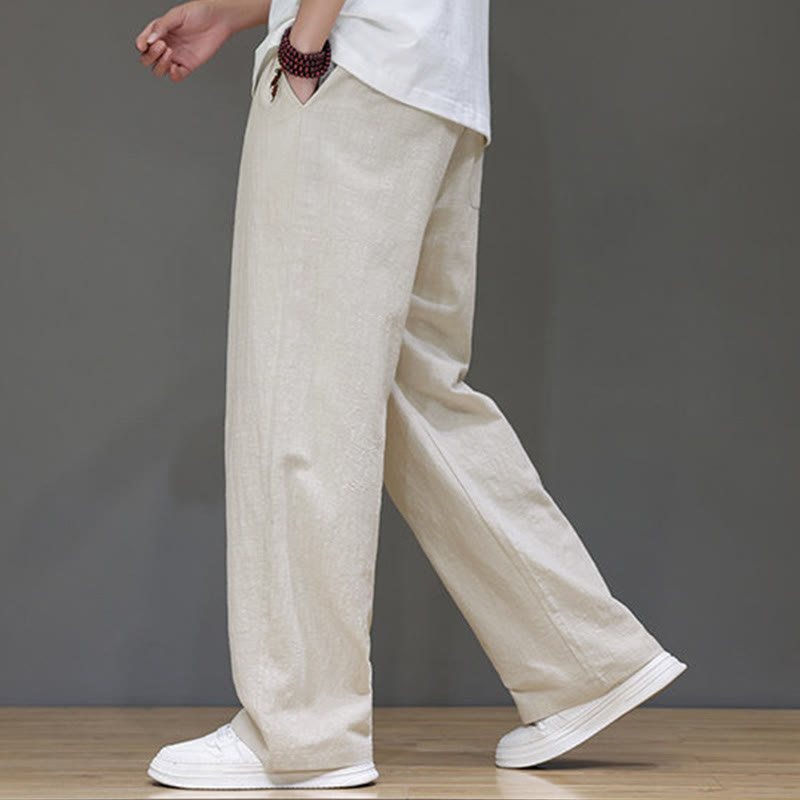 Buddha Stones Sommer-Herrenhose mit geradem Bein und Taschen - image 17