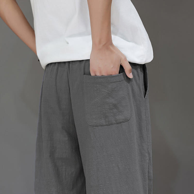 Buddha Stones Sommer-Herrenhose mit geradem Bein und Taschen - image 29