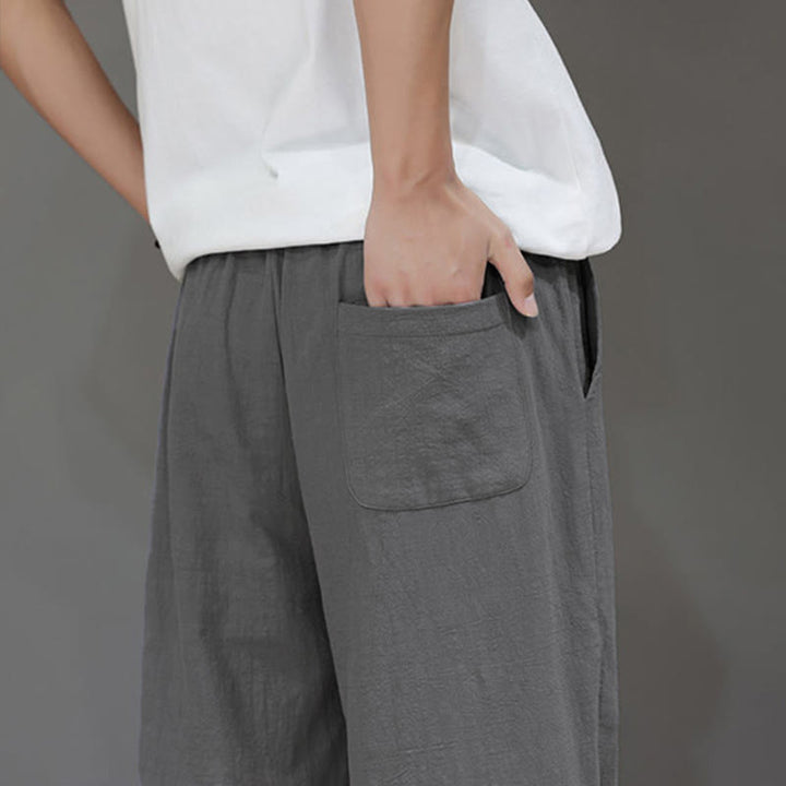 Buddha Stones Sommer-Herrenhose mit geradem Bein und Taschen - image 29