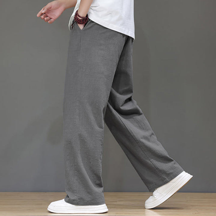 Buddha Stones Sommer-Herrenhose mit geradem Bein und Taschen - image 25
