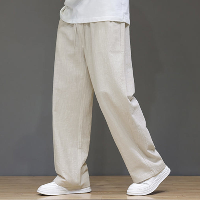Buddha Stones Sommer-Herrenhose mit geradem Bein und Taschen - Leinen - US/ UK/AU46, EU56 (5XL) - image 11