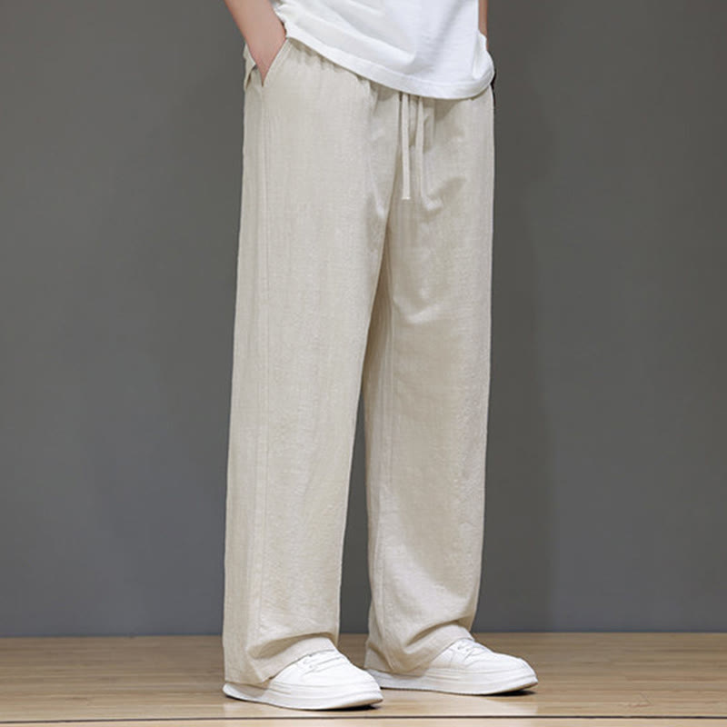 Buddha Stones Sommer-Herrenhose mit geradem Bein und Taschen - image 13