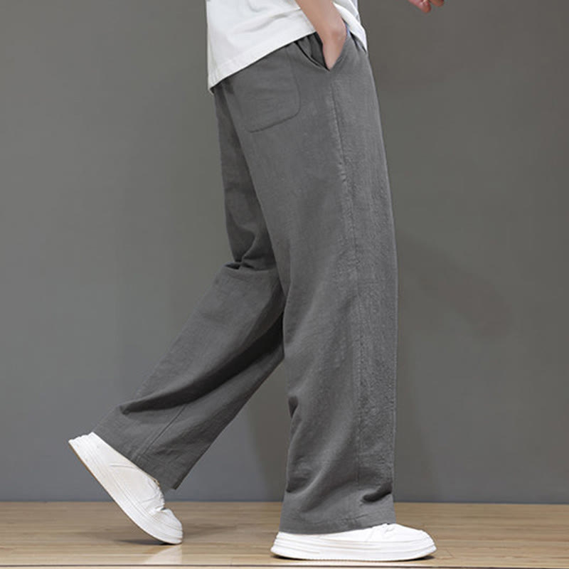 Buddha Stones Sommer-Herrenhose mit geradem Bein und Taschen - image 23