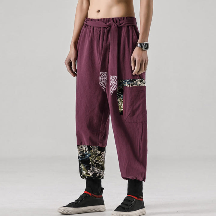 Buddha Stones Ocean Waves Schnür-Haremshose für Herren mit Taschen - image 18