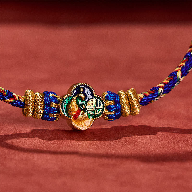 Buddha Stones Handgewebtes Seilarmband mit Koi-Fisch-Motiv und Fu-Zeichen - image 18