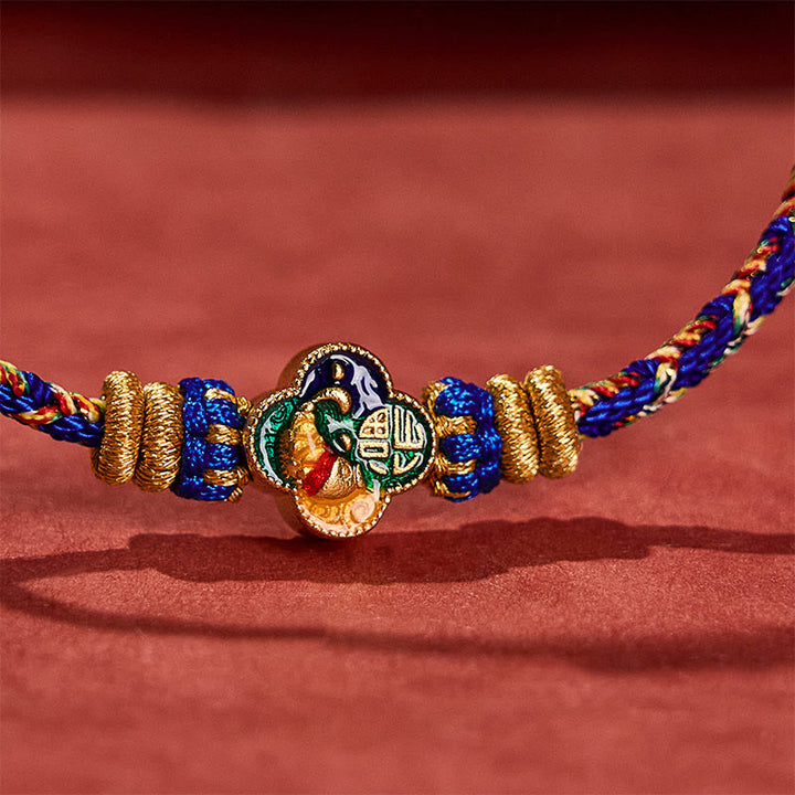 Buddha Stones Handgewebtes Seilarmband mit Koi-Fisch-Motiv und Fu-Zeichen - image 18