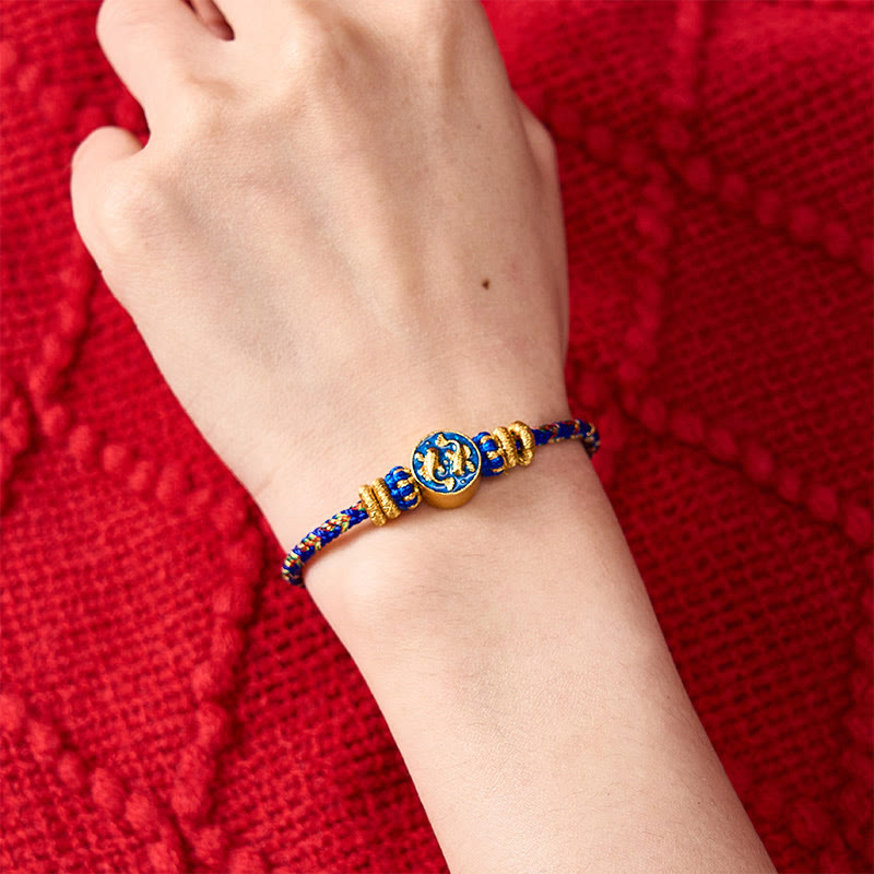 Buddha Stones Handgewebtes Armband aus doppeltem goldenem Koi-Fisch-Seil - image 4