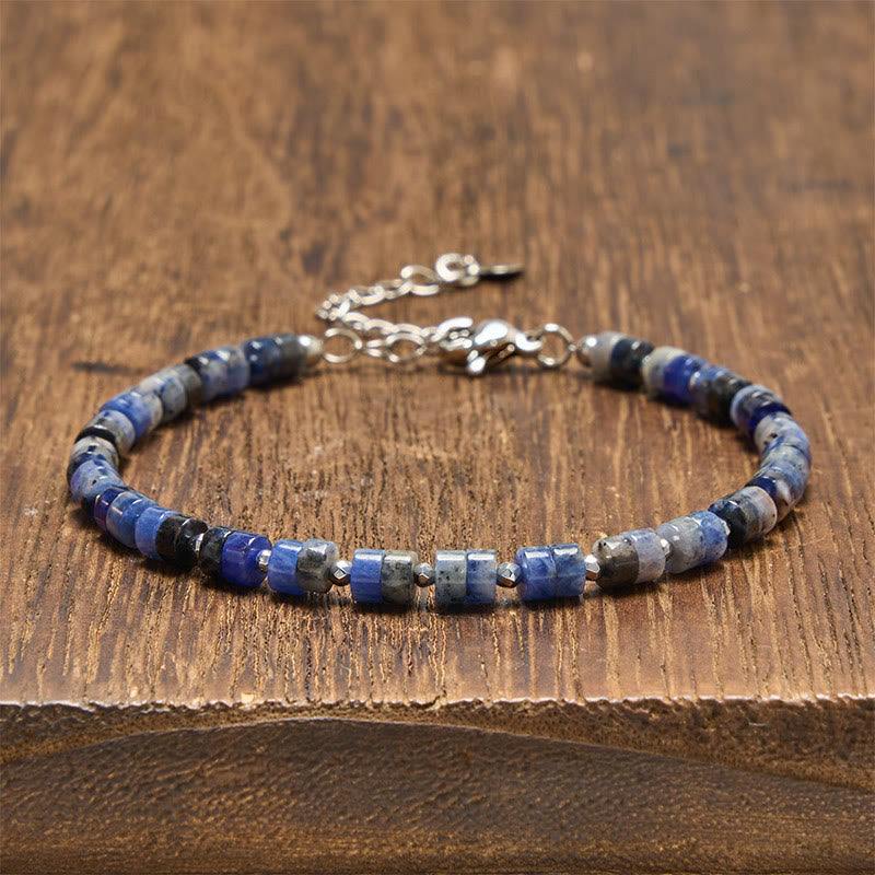 Buddha Stones Armband aus Amethyst, Tigerauge, Rosenquarz, Blauem Fleckenjaspis und schwarzem Obsidian - Sodalith (Handgelenkumfang: 16-18 cm) - image 15