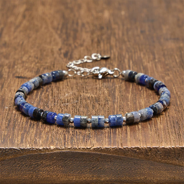 Buddha Stones Armband aus Amethyst, Tigerauge, Rosenquarz, Blauem Fleckenjaspis und schwarzem Obsidian - Sodalith (Handgelenkumfang: 16-18 cm) - image 15