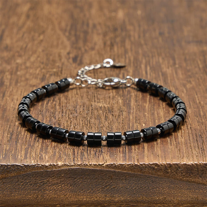 Buddha Stones Armband aus Amethyst, Tigerauge, Rosenquarz, Blauem Fleckenjaspis und schwarzem Obsidian - Schwarzer Obsidian (Handgelenkumfang: 16-18 cm) - image 20