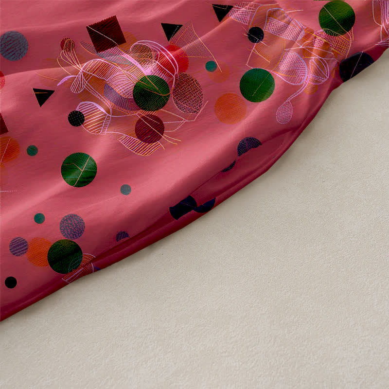 Buddha Stones Lässiges, ärmelloses Midikleid für Damen mit verspieltem geometrischem Punktmuster und Taschen - image 2
