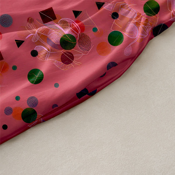 Buddha Stones Lässiges, ärmelloses Midikleid für Damen mit verspieltem geometrischem Punktmuster und Taschen - image 2
