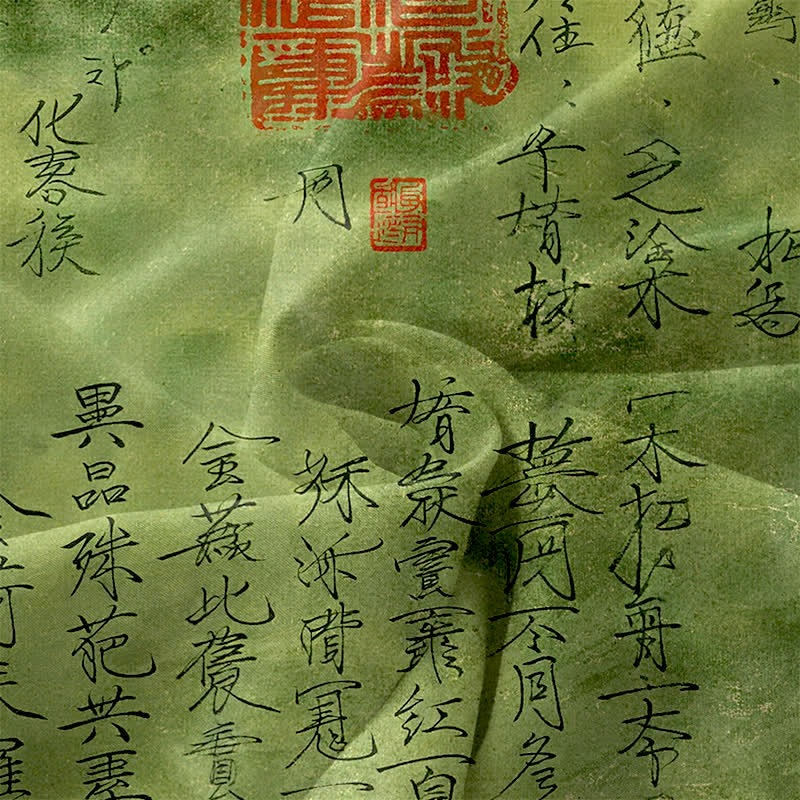 Buddha Stones Sommerliches, lässiges, ärmelloses Midikleid für Damen mit Taschen und chinesischem Kalligrafie-Siegelmuster - image 3