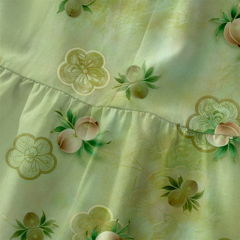 Buddha Stones Lässiges, ärmelloses Sommerkleid für Damen mit rosa Blumen- und Blättermuster und Taschen - image 1