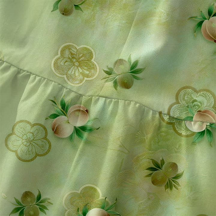 Buddha Stones Lässiges, ärmelloses Sommerkleid für Damen mit rosa Blumen- und Blättermuster und Taschen - image 1