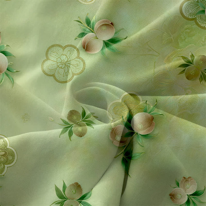 Buddha Stones Lässiges, ärmelloses Sommerkleid für Damen mit rosa Blumen- und Blättermuster und Taschen - image 3