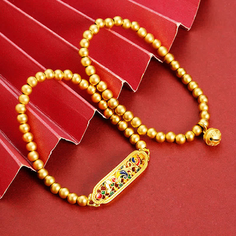 Buddha Stones Kupfernes Armband mit Pfauenmotiv, emailliert, Symbol für Selbstvertrauen, Perlen - image 9