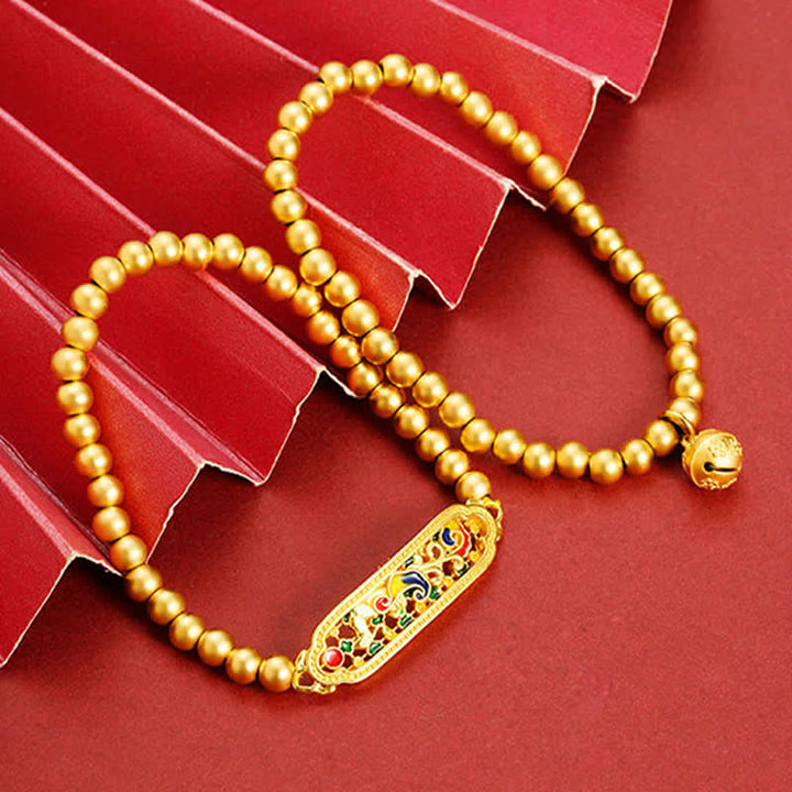 Buddha Stones Kupfernes Armband mit Pfauenmotiv, emailliert, Symbol für Selbstvertrauen, Perlen - image 9