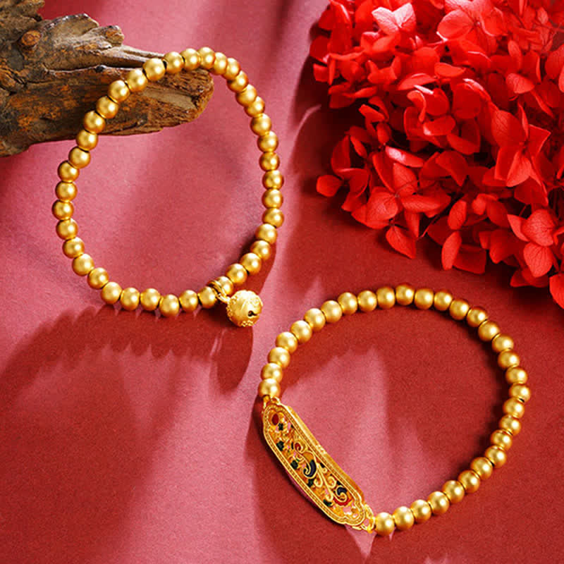Buddha Stones Kupfernes Armband mit Pfauenmotiv, emailliert, Symbol für Selbstvertrauen, Perlen - image 3