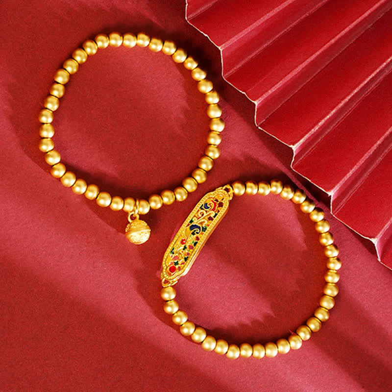 Buddha Stones Kupfernes Armband mit Pfauenmotiv, emailliert, Symbol für Selbstvertrauen, Perlen - image 4
