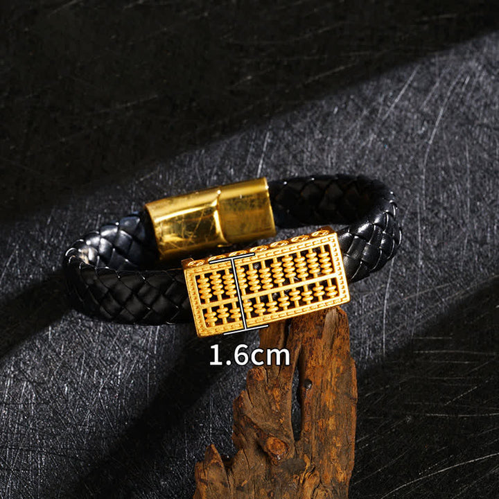 Buddha Stones Geflochtenes Lederarmband mit Pi Xiu Fu-Zeichen - image 11