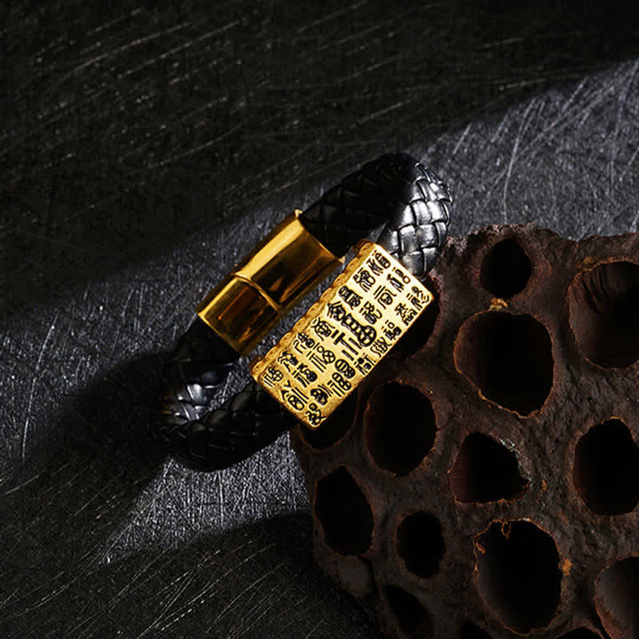Buddha Stones Geflochtenes Lederarmband mit Pi Xiu Fu-Zeichen - Fu-Charakter - image 13