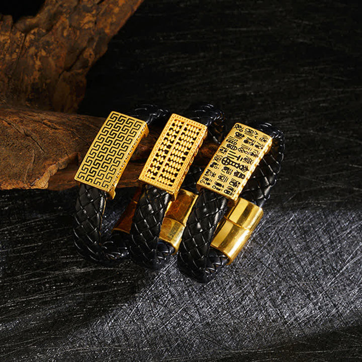 Buddha Stones Geflochtenes Lederarmband mit Pi Xiu Fu-Zeichen - image 16
