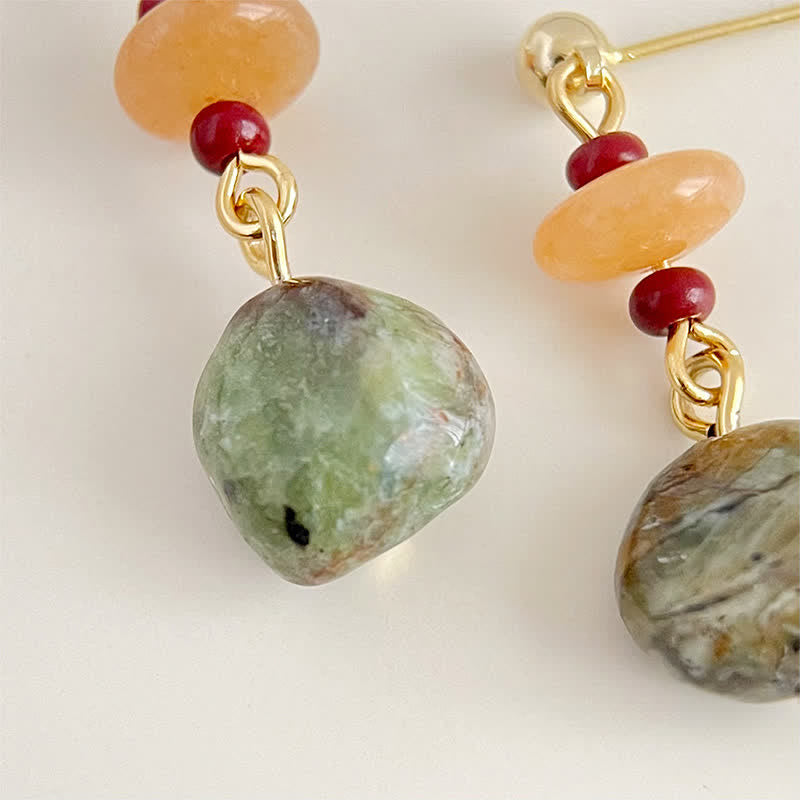 Buddha Stones Ohrringe aus Unakit-Chalcedon in Tropfenform - image 3