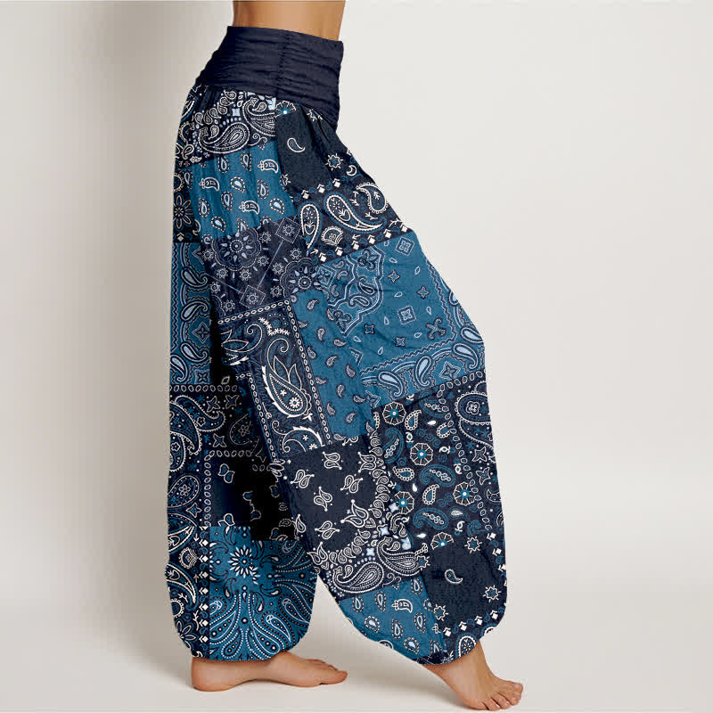 Buddha Stones Elegante Haremshose aus reiner Baumwolle mit Paisleymuster und elastischem Bund. - image 2