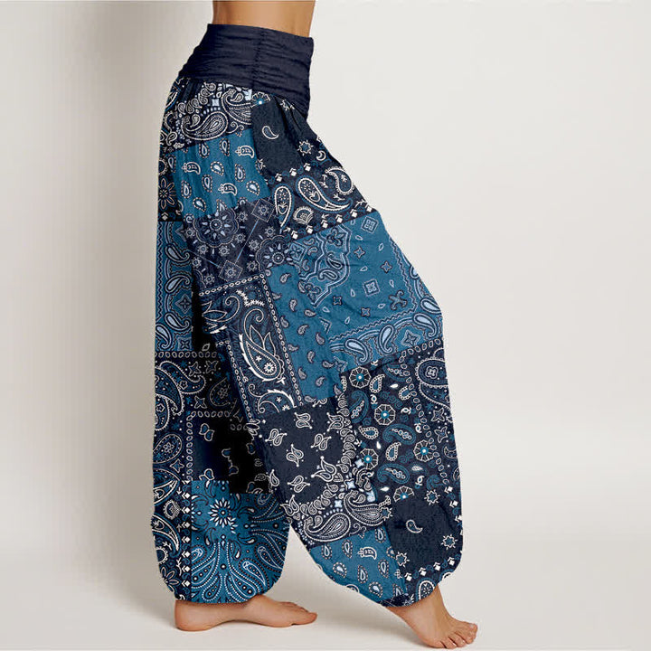 Buddha Stones Elegante Haremshose aus reiner Baumwolle mit Paisleymuster und elastischem Bund. - image 2
