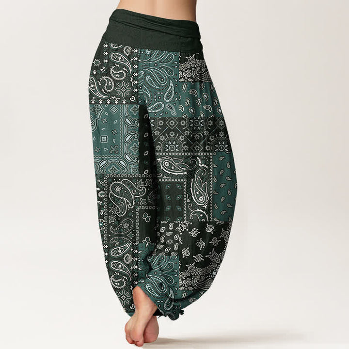 Buddha Stones Elegante Haremshose aus reiner Baumwolle mit Paisleymuster und elastischem Bund. - image 6