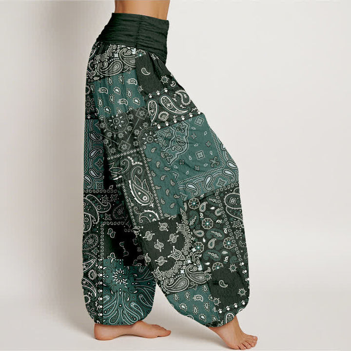 Buddha Stones Elegante Haremshose aus reiner Baumwolle mit Paisleymuster und elastischem Bund. - image 7