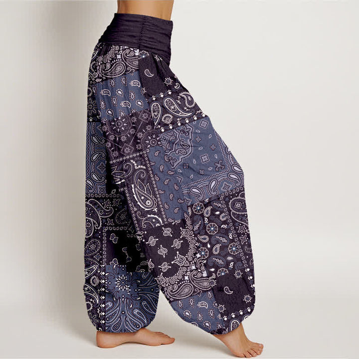 Buddha Stones Elegante Haremshose aus reiner Baumwolle mit Paisleymuster und elastischem Bund. - image 10