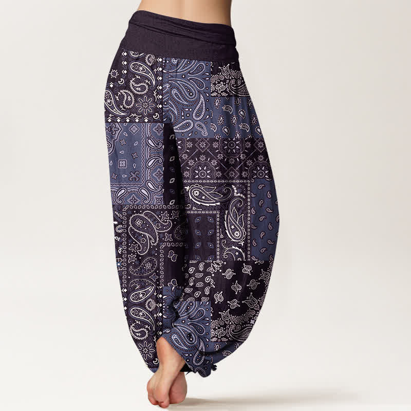Buddha Stones Elegante Haremshose aus reiner Baumwolle mit Paisleymuster und elastischem Bund. - image 9