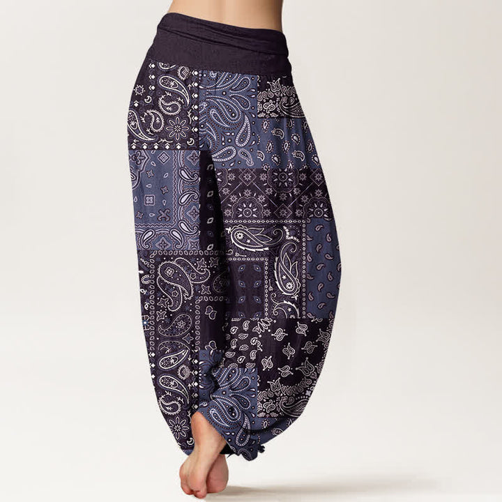 Buddha Stones Elegante Haremshose aus reiner Baumwolle mit Paisleymuster und elastischem Bund. - image 9
