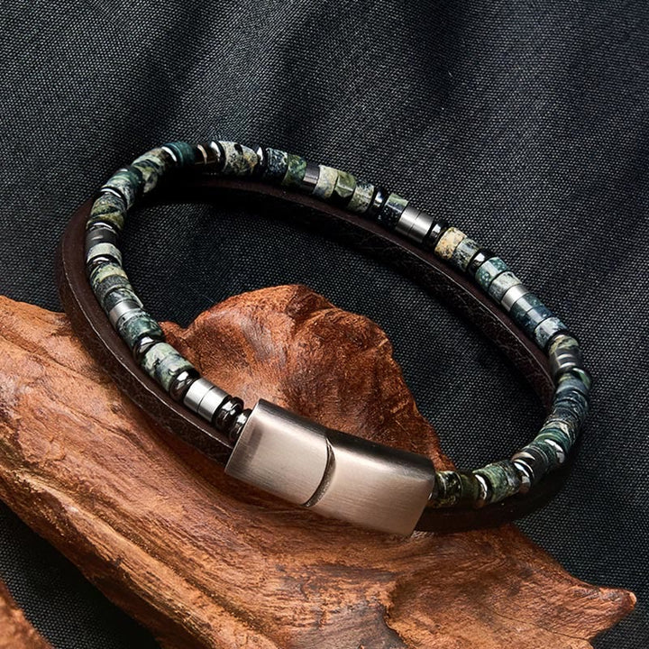 Buddha Stones Lapislazuli Truth Doppelwickel-Lederarmband - image 12