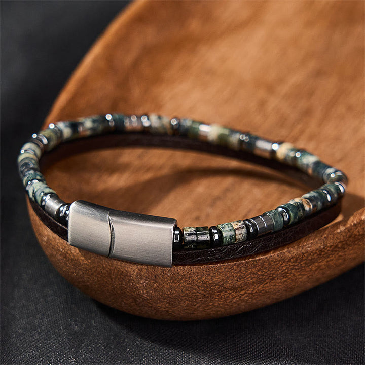 Buddha Stones Lapislazuli Truth Doppelwickel-Lederarmband - image 9