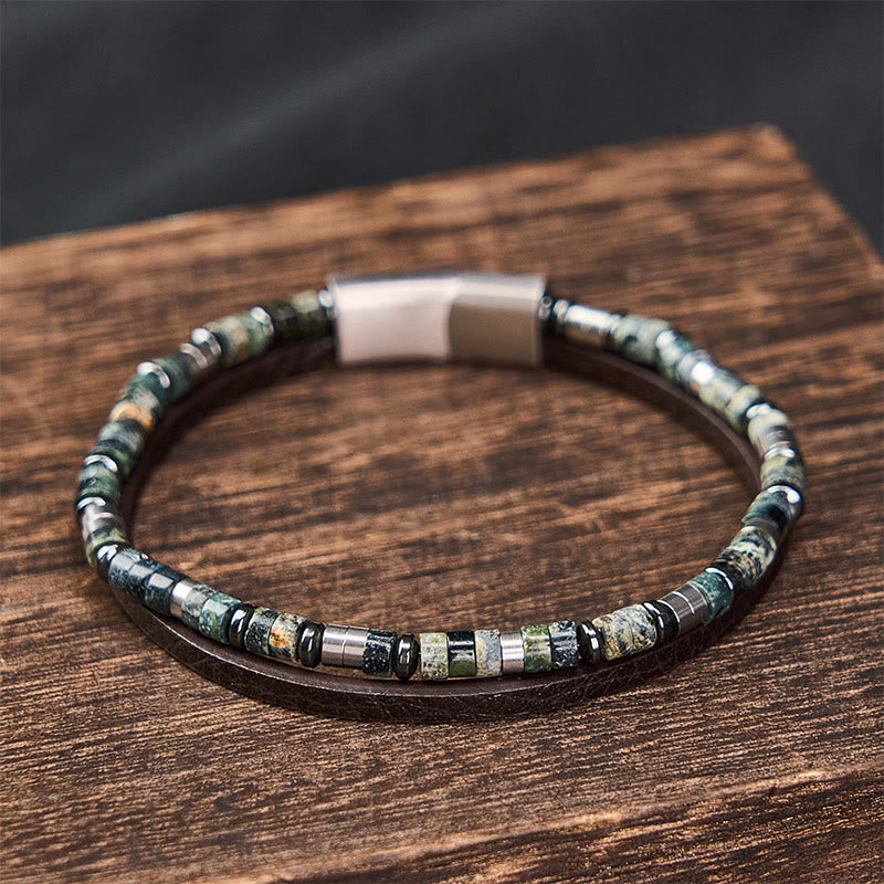 Buddha Stones Lapislazuli Truth Doppelwickel-Lederarmband - image 10