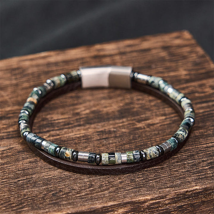 Buddha Stones Lapislazuli Truth Doppelwickel-Lederarmband - image 10