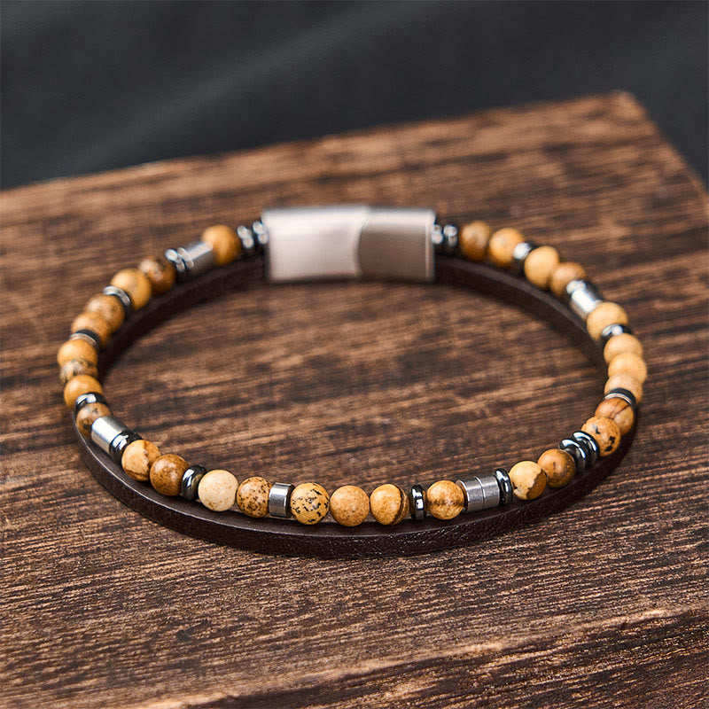 Buddha Stones Lapislazuli Truth Doppelwickel-Lederarmband - image 25