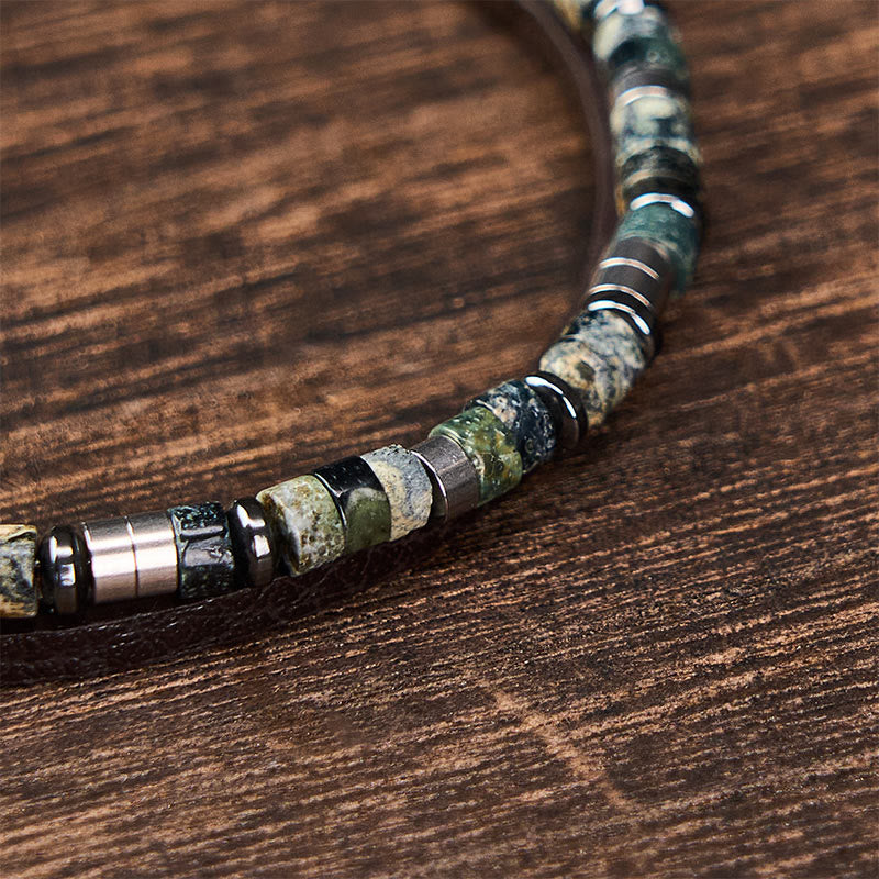 Buddha Stones Lapislazuli Truth Doppelwickel-Lederarmband - image 13